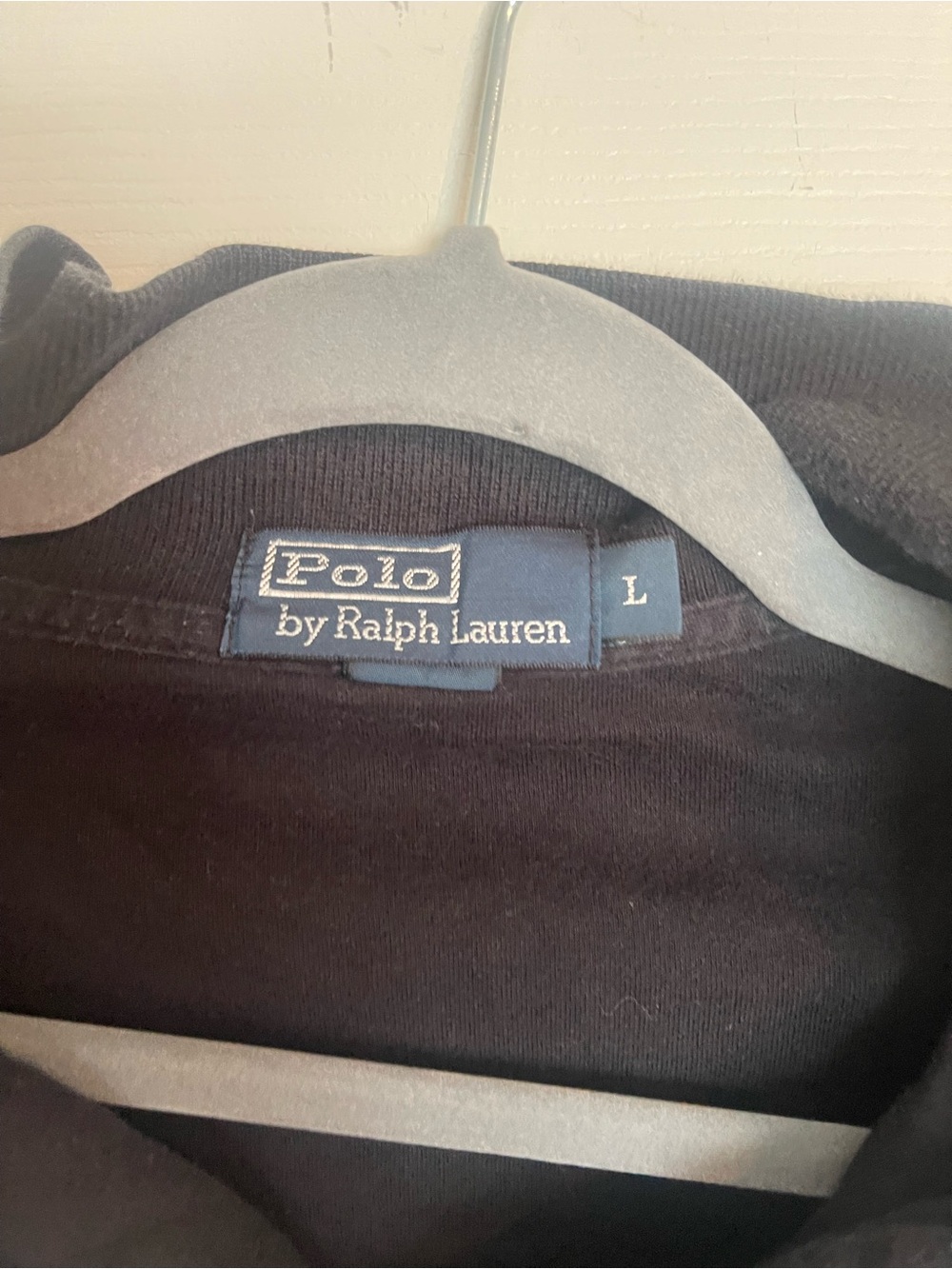 Ralph Lauren Black Long Sleeve Polo with Red Pony - Picture 2 of 3